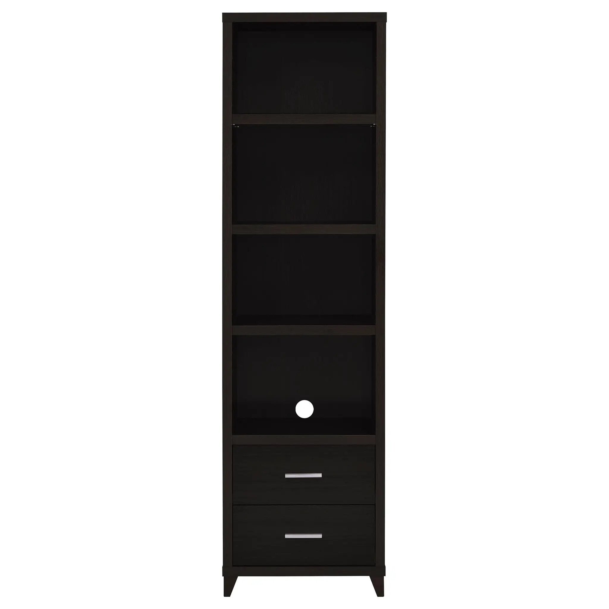 Lewes 4-shelf Engineered Wood Media Tower Cappuccino by Unique Piece Furniture