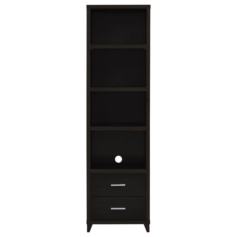 Lewes 4-shelf Engineered Wood Media Tower Cappuccino by Unique Piece Furniture