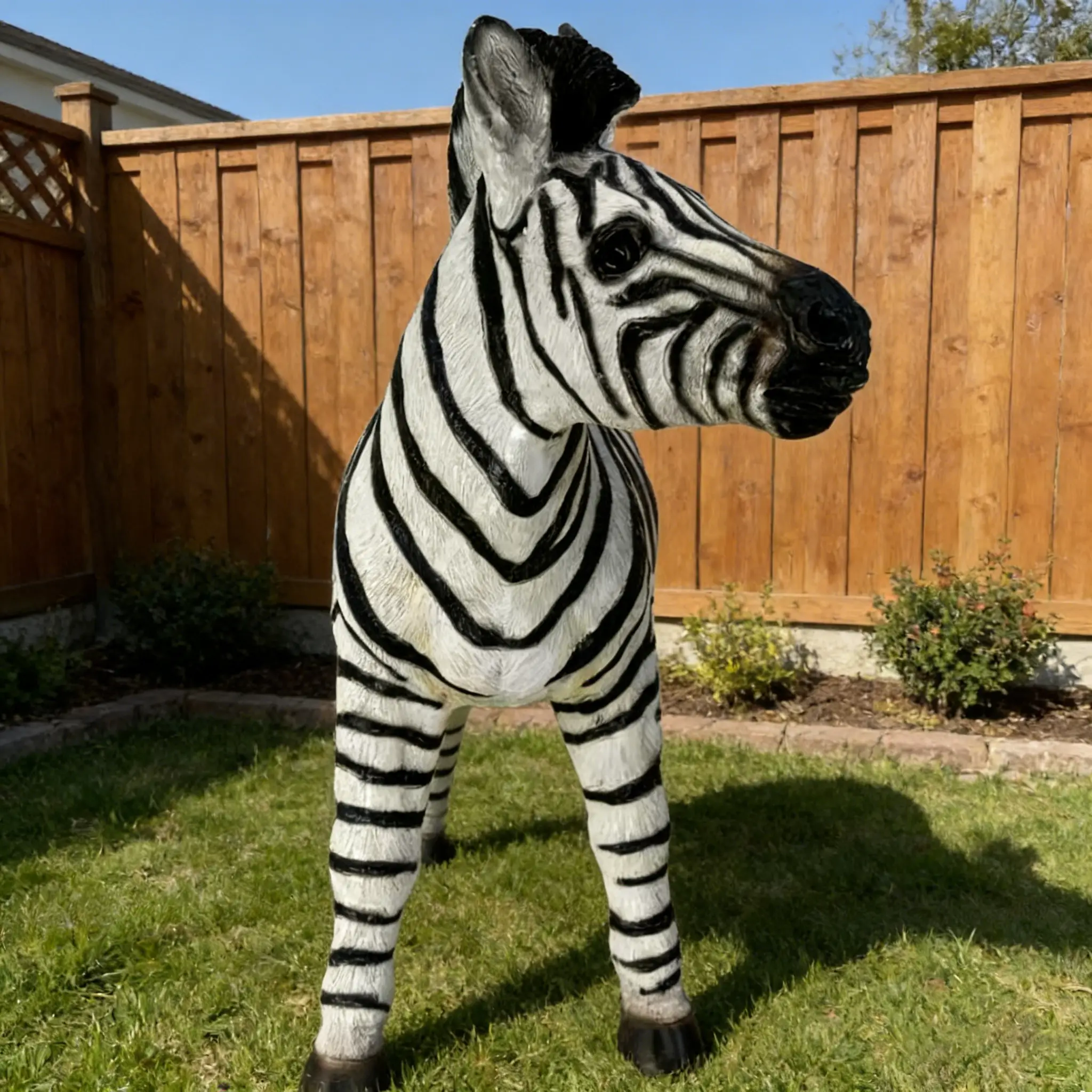 18.31" H x 19.49" L Simulated Zebra Garden Statue by HouseOfZazla