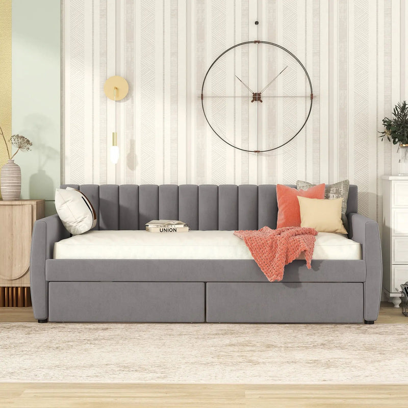 Upholstered Daybed With Slat Support by HouseOfZazla