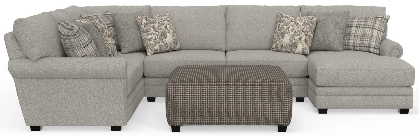 Livingston - Sectional With Comfort Coil Seating, 40" Cocktail Ottoman And Accent Pillows Included by Unique Piece Furniture