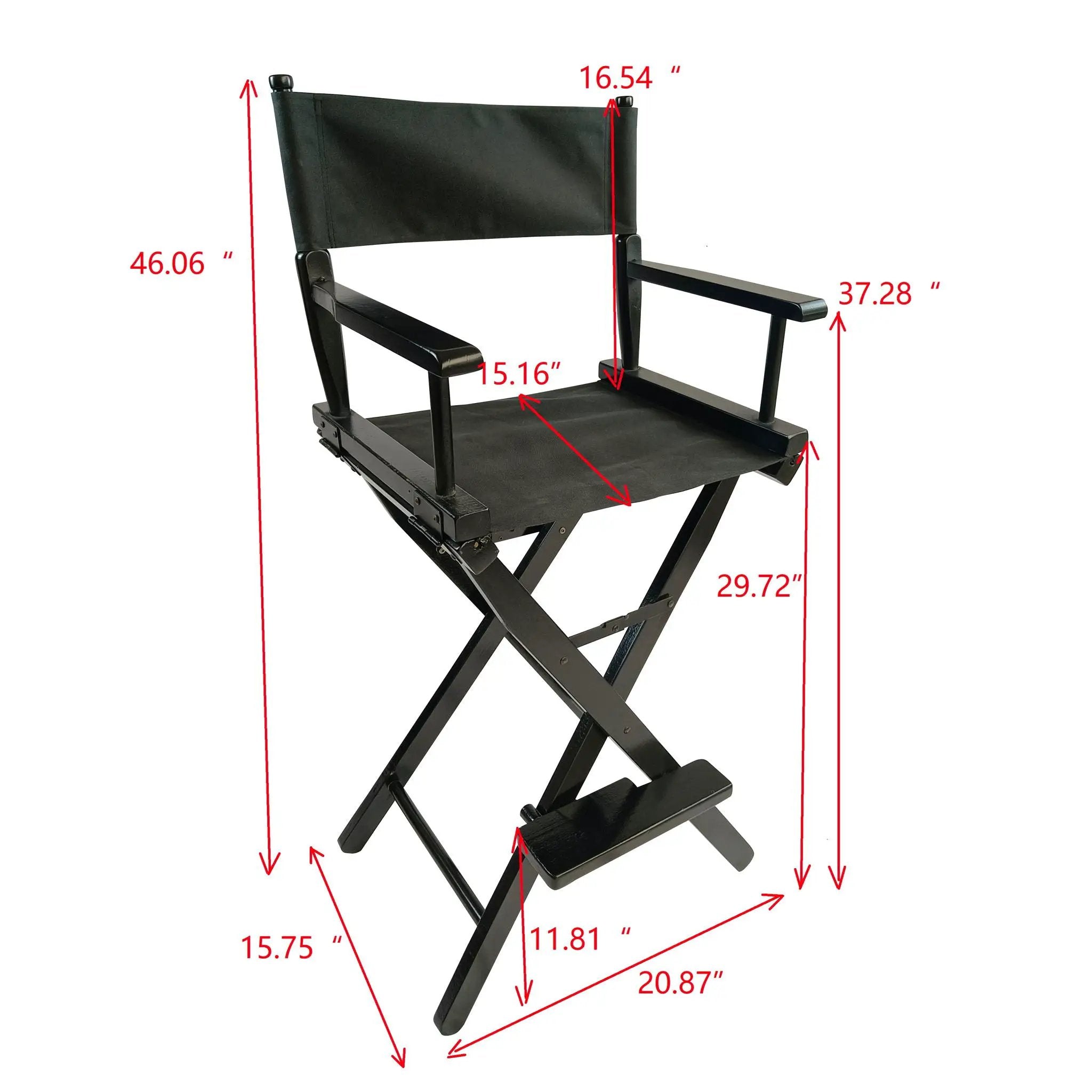 Casual Home Director's Chair, Foldable Style, Suitable For Adults (Set of 2) - Black by HouseOfZazla