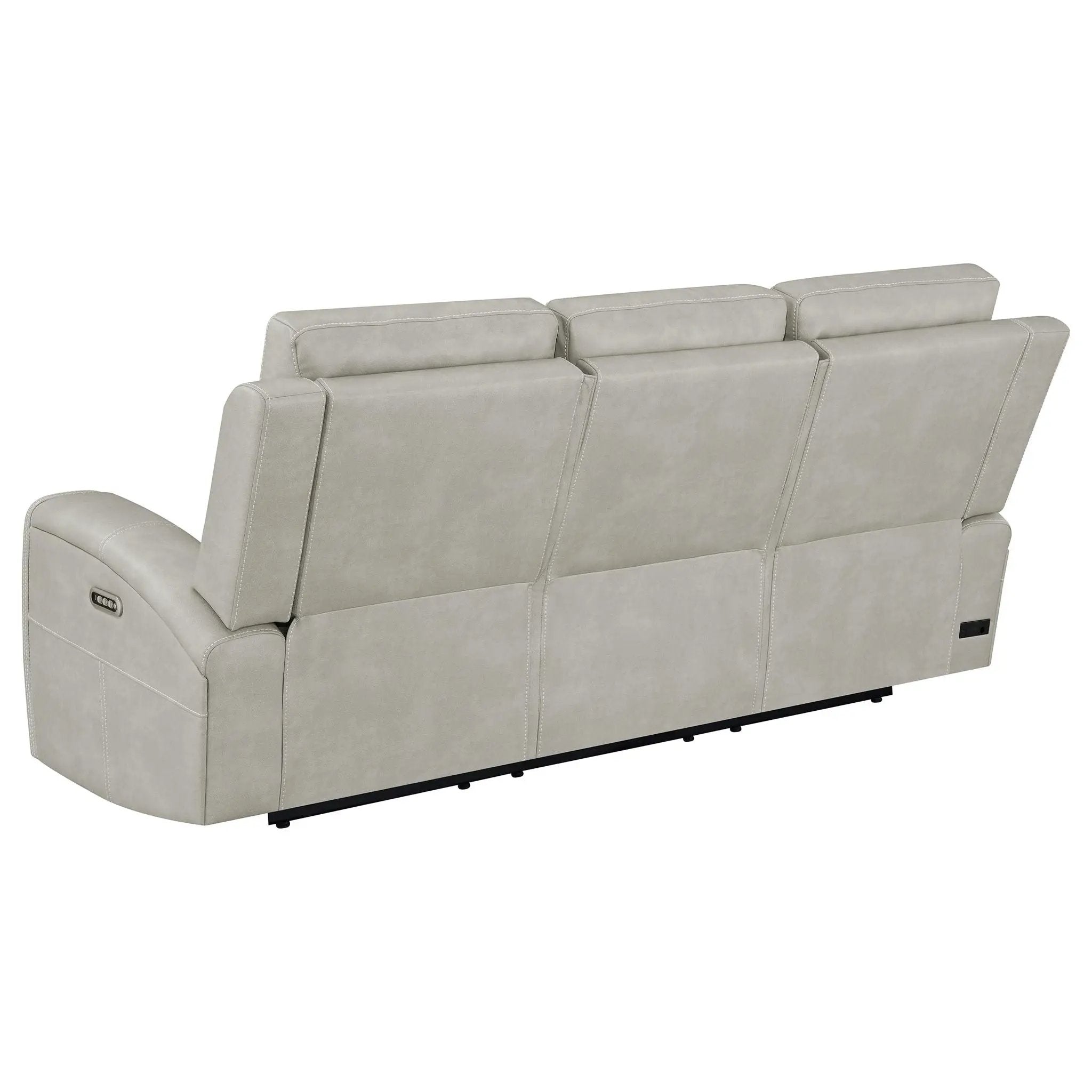 Brickston Triple Power Reclining Sofa Grey by Unique Piece Furniture