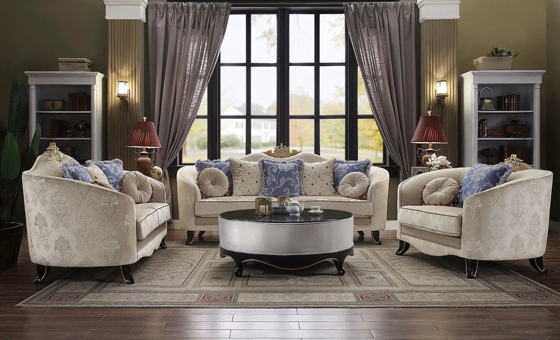 Sheridan - Chair With 2 Pillows - Cream Fabric by Unique Piece Furniture