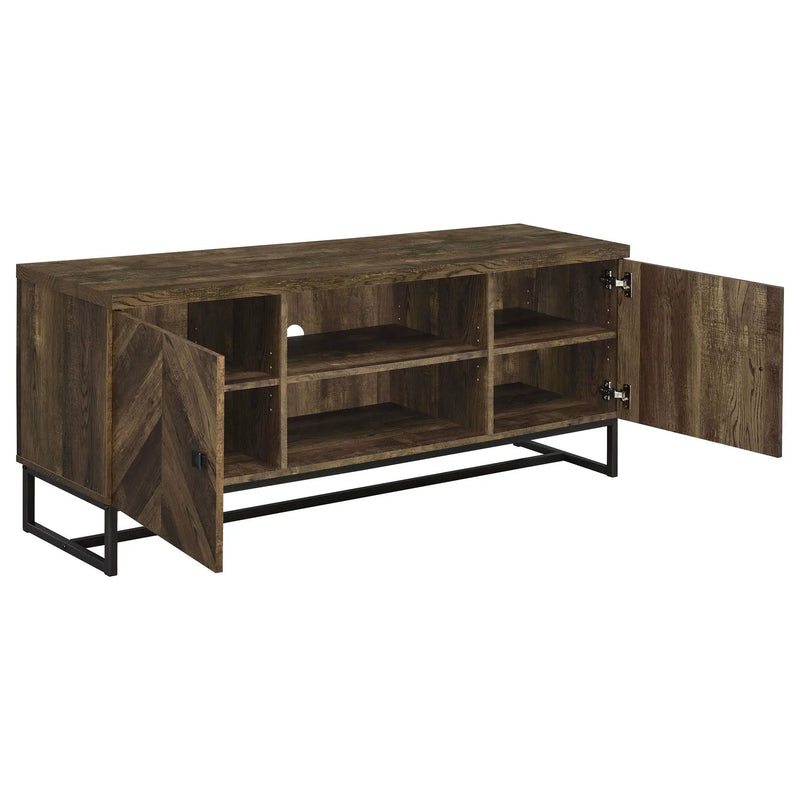 Myles 2-door Engineered Wood 60-inch TV Stand Rustic Oak by Unique Piece Furniture