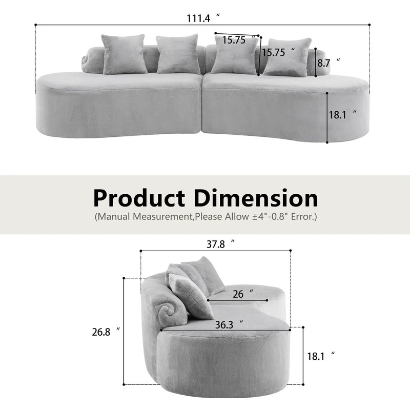 Modern Curved Sofa With Pillows by HouseOfZazla