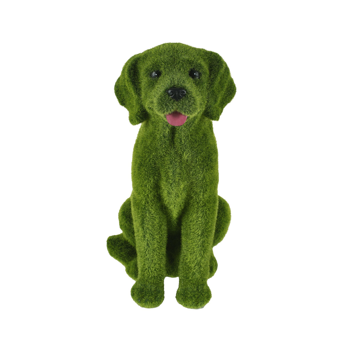 Flocked Resin Dog Garden Statue with Weatherproof Finish - Green, photo 5 of 10