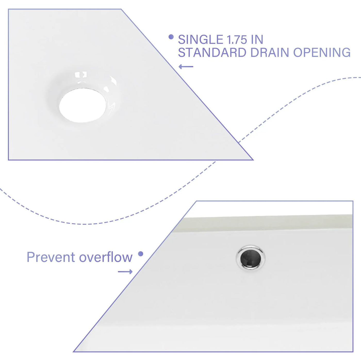 Modern Ceramic Rectangular Undermount Bathroom Sink With Overflow by HouseOfZazla