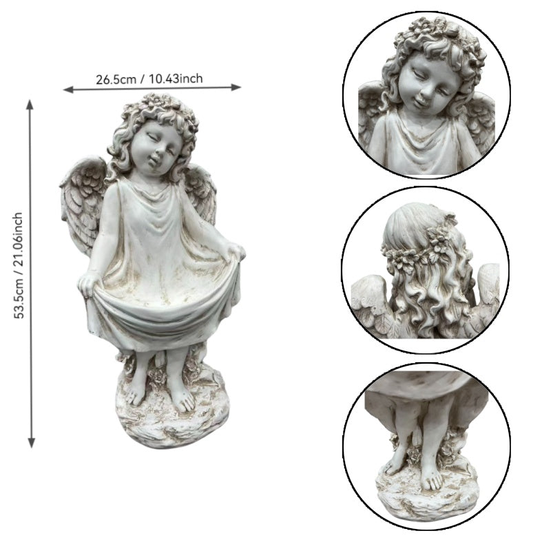 21.06" Tall Weathered Angel Cherub Garden Statue by HouseOfZazla