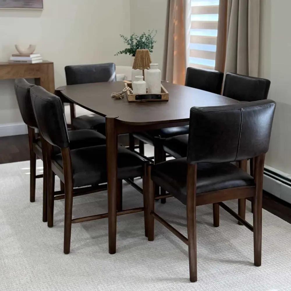 ACTU 58” Mid-Century Modern Dining Table Set for Small Spaces (Seats 4–6) by ACTU FURNITURE