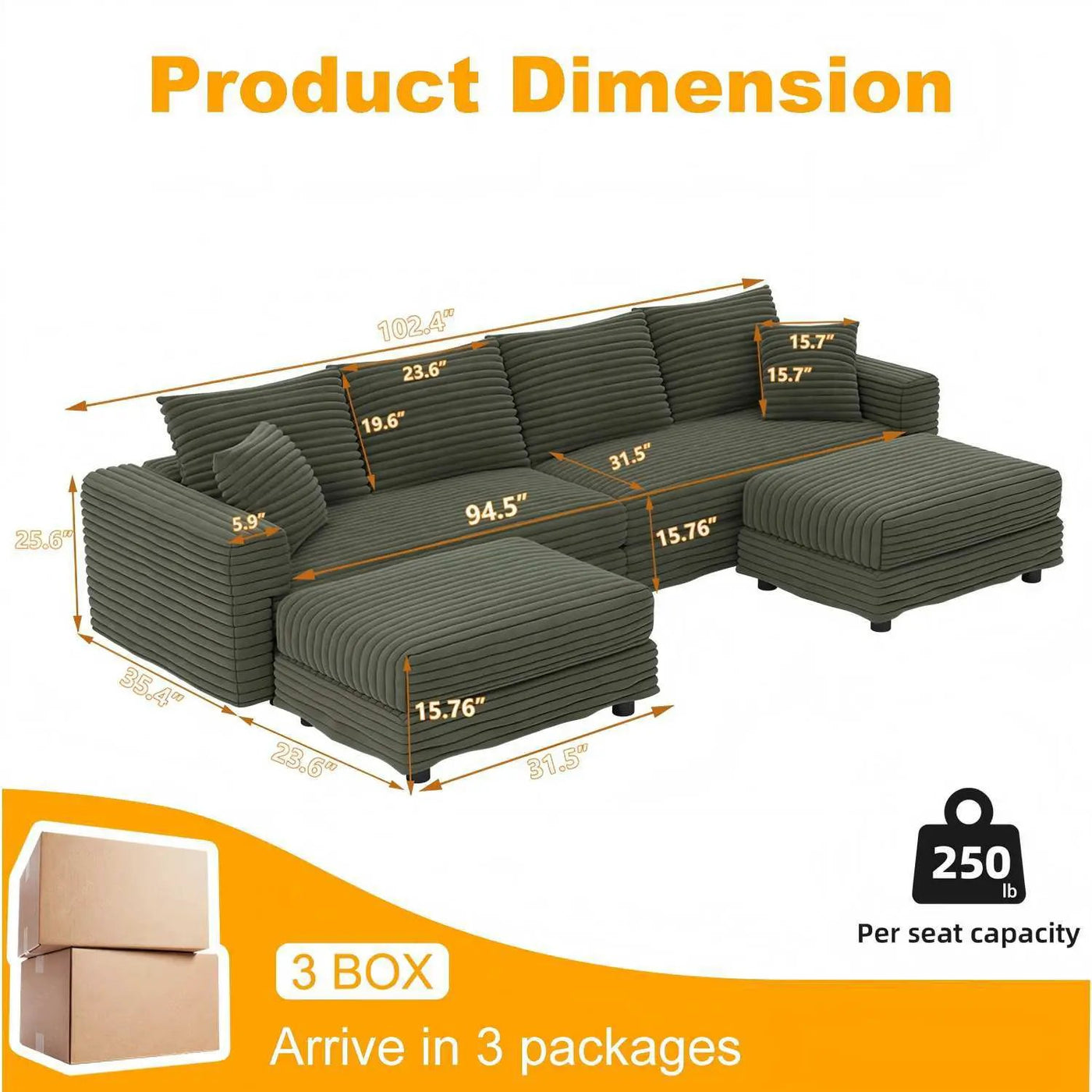 Modern Comfy Upholstered Sofa Cloud Couch & Deep Seat Couches by HouseOfZazla