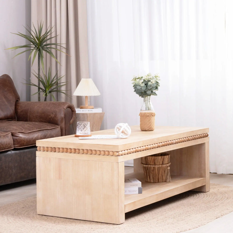 Modern Coffee Table With Beaded Trim by HouseOfZazla