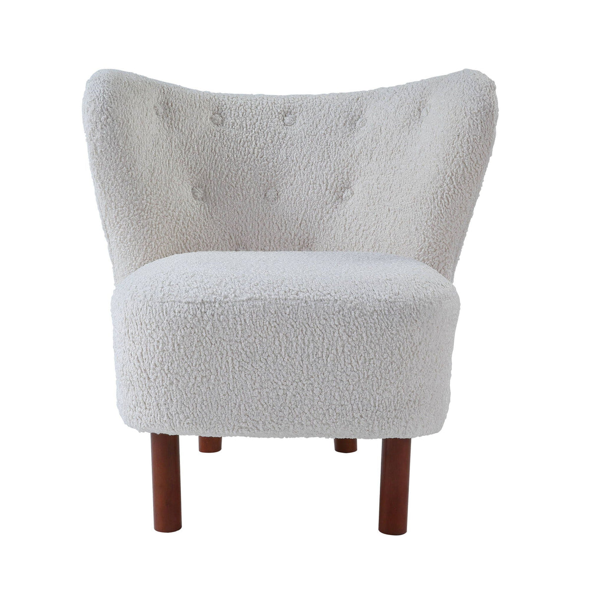 Teddy Sherpa Accent Chair with Plush Upholstery - White, photo 4 of 4