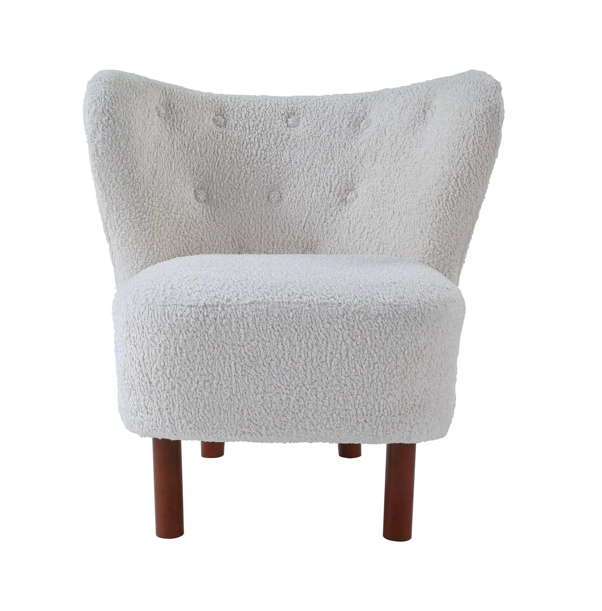 Zusud Teddy Sherpa Accent Chair - White by HouseOfZazla