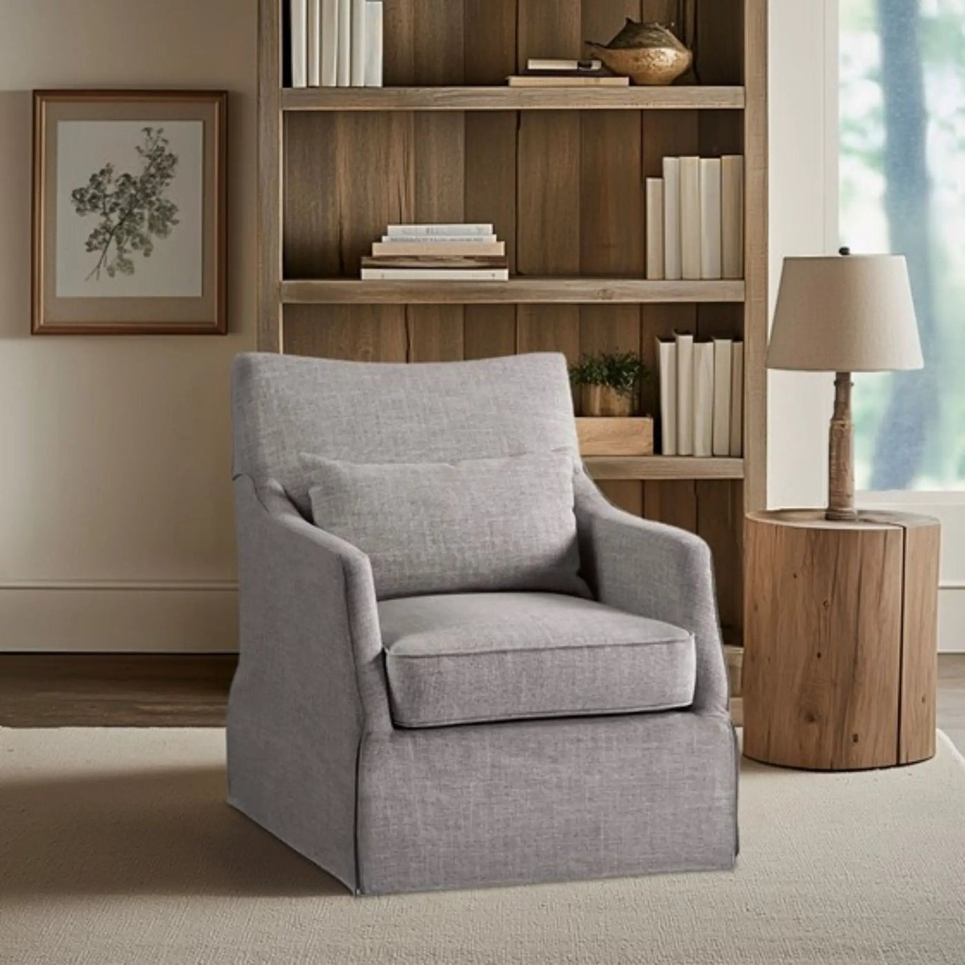 Traditional Design London Skirted Swivel Chair by HouseOfZazla