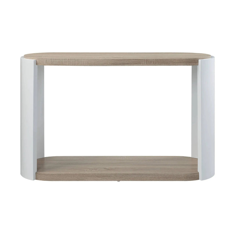 Zoma High Gloss Sofa Table - Oak / White by HouseOfZazla