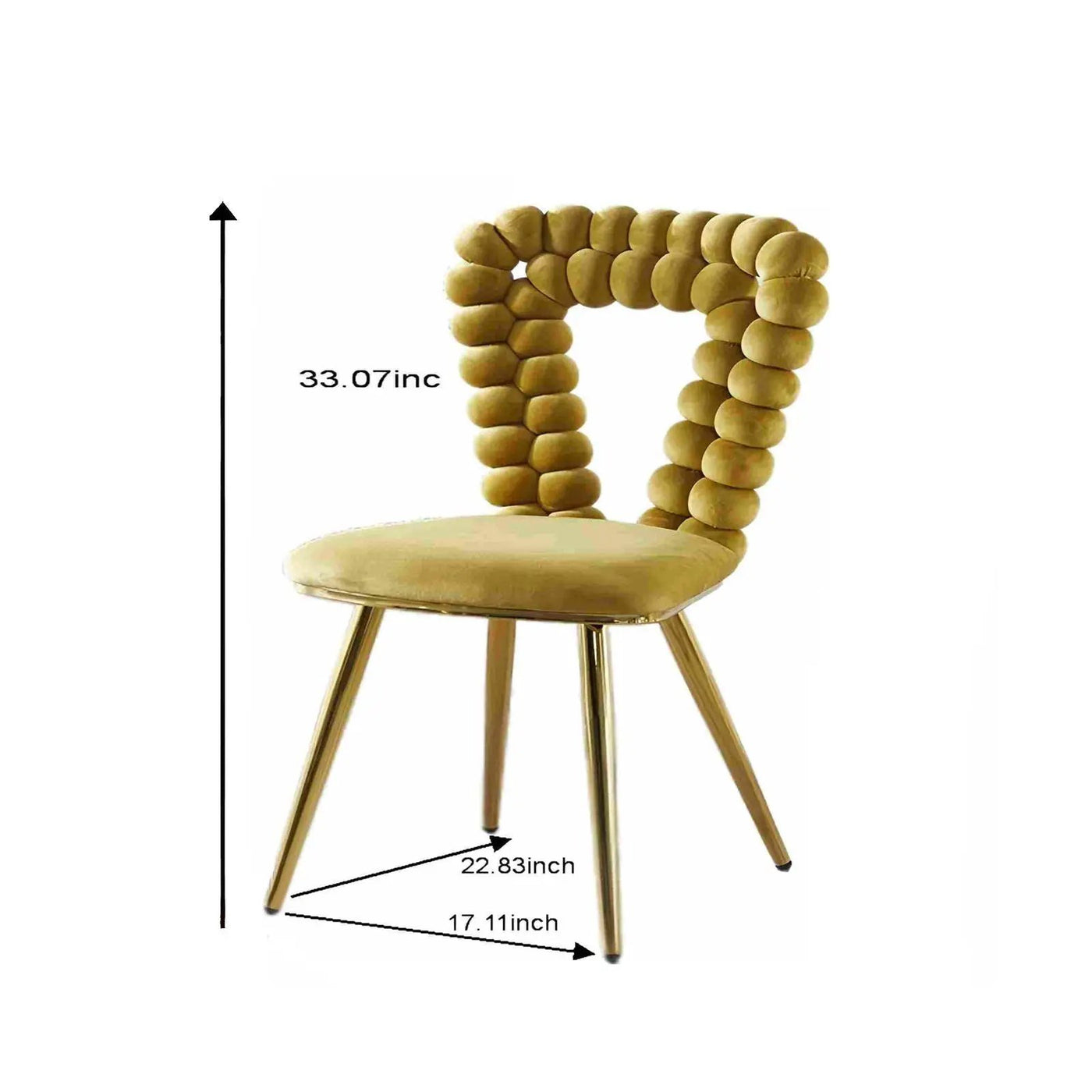 Modern Chair With Iron Tube Legs, Soft Cushions And Comfortable Backrest, Suitable For Dining Room, Living Room, Cafe, Hairball Back by HouseOfZazla