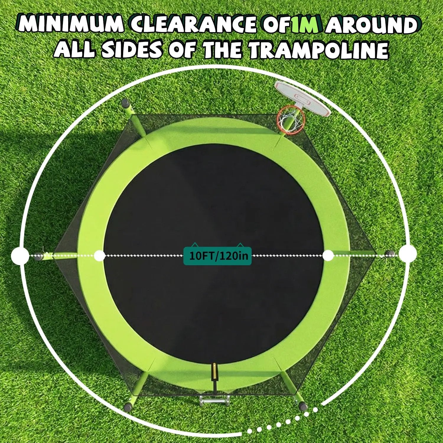 10FT Trampoline with Basketball Hoop and Ladder by HouseOfZazla
