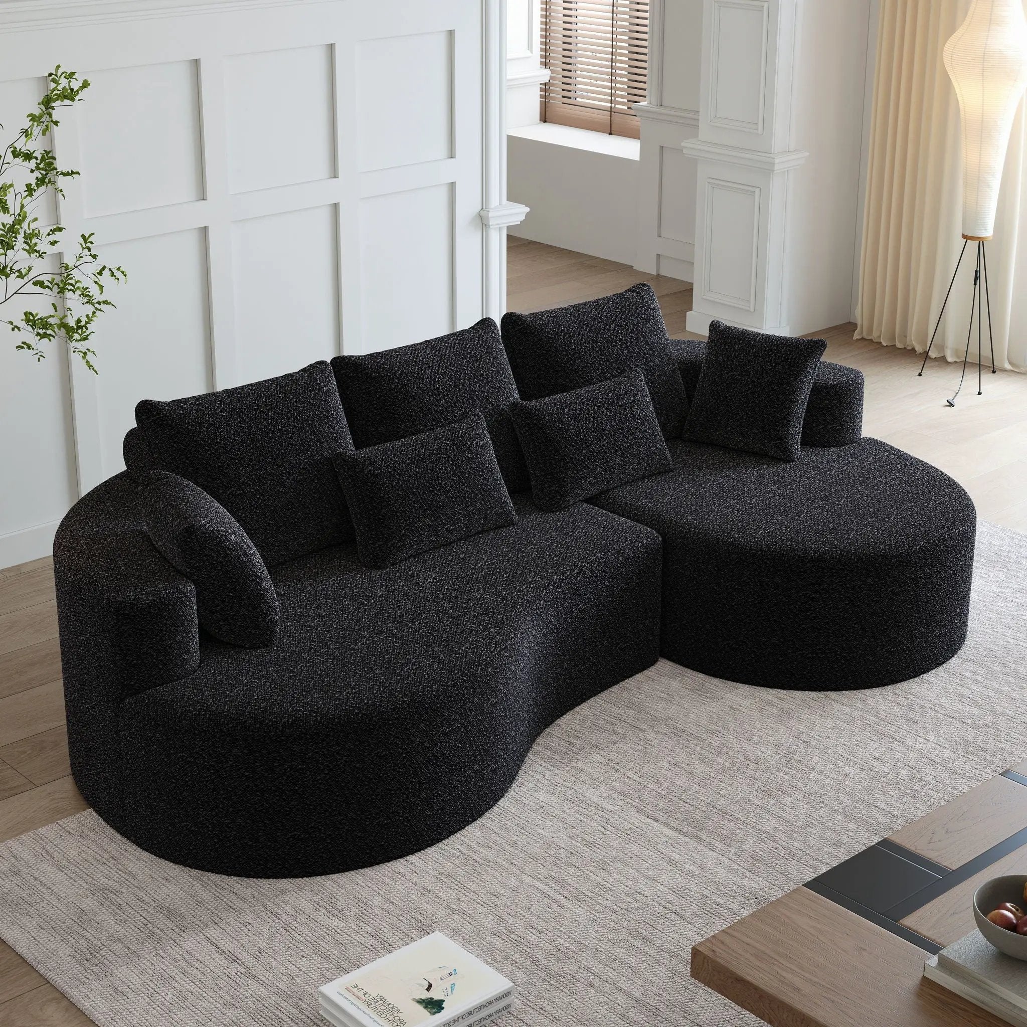 Curved Oversized Sectional Sofa With Extra Deep Seat by HouseOfZazla