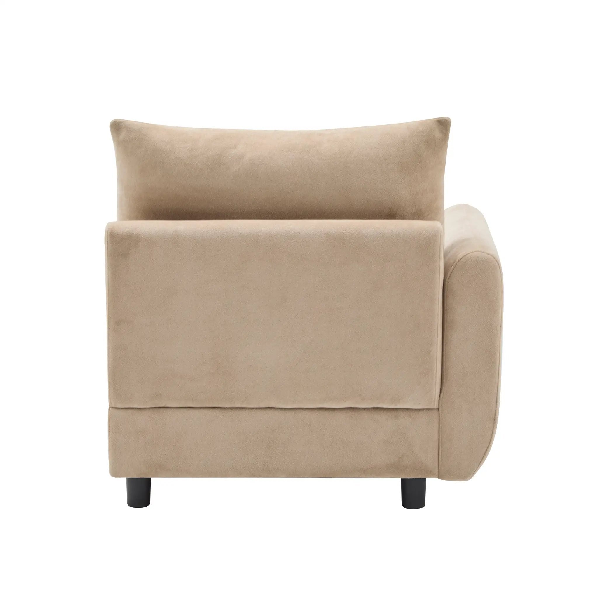 69 in. 2-Seats Modular Sectional Velvet Sofa Corner Chair Sofa Couch, Nomad by HouseOfZazla