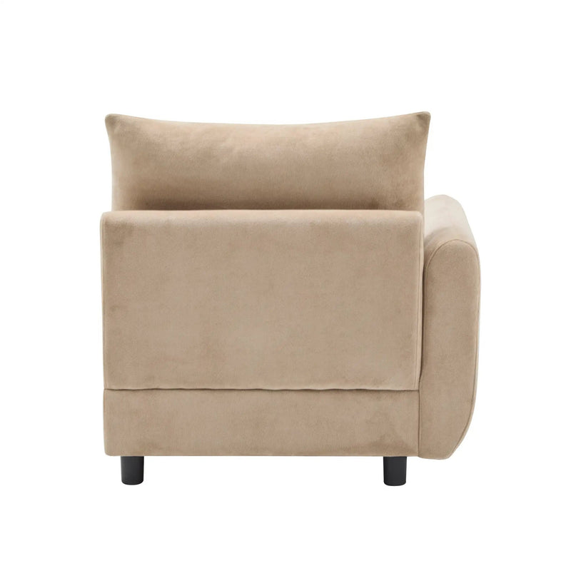 69 in. 2-Seats Modular Sectional Velvet Sofa Corner Chair Sofa Couch, Nomad by HouseOfZazla