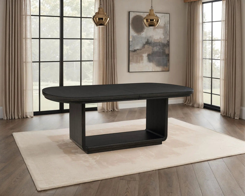 Leandro 78-inch Extension Dining Room Table Burnished Black by Unique Piece Furniture