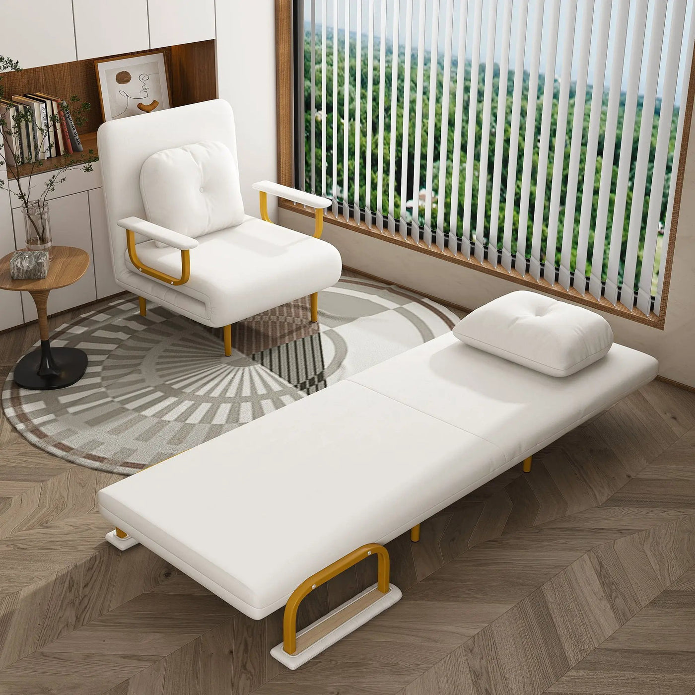 3 In 1 Convertible Folding Sofa Bed With Adjustable Backrest And Pillow by Unique Piece Furniture