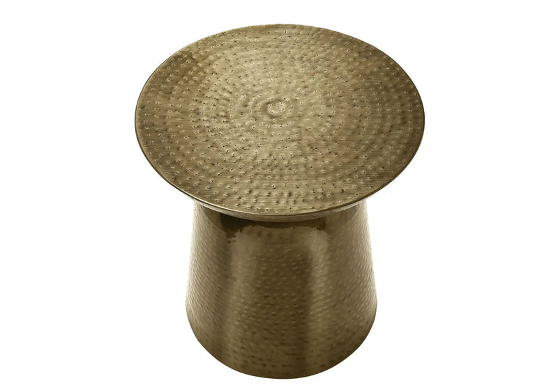 Drum Accent Side Table, Hammered Texture by HouseOfZazla