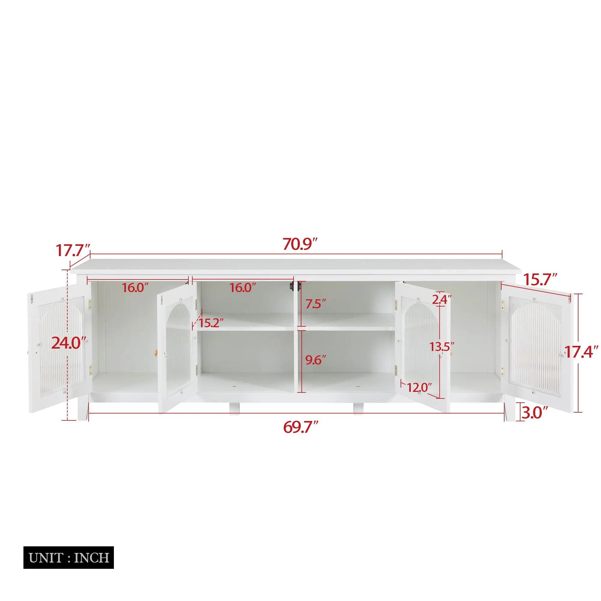 StylishTVcabinet Entertainment CenterTV Stand, TVconsoletable, Media Console, Solidwood Frame, Changhong Glass Door, Metal Handle by Unique Piece Furniture