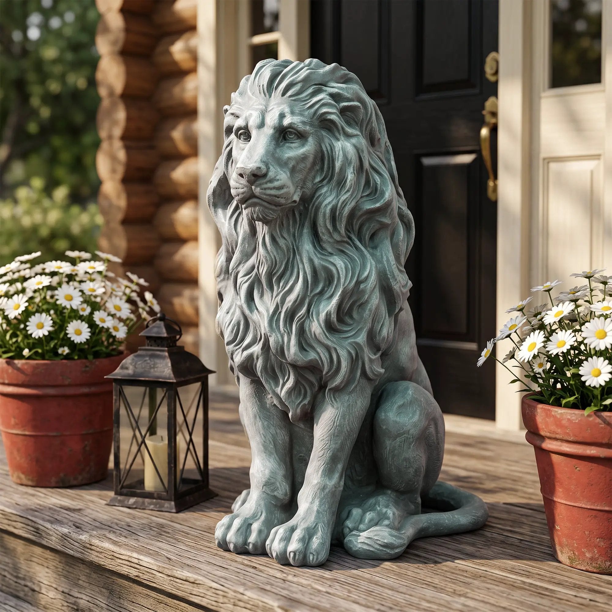 Magnesium Oxide Sitting Lion Statue by HouseOfZazla