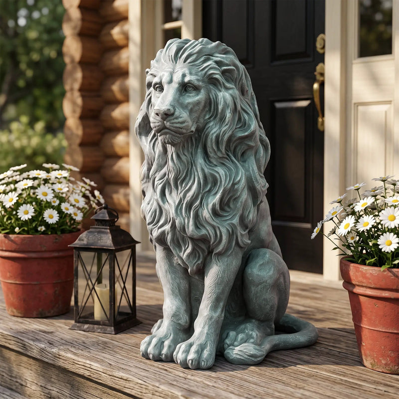 Magnesium Oxide Sitting Lion Statue by HouseOfZazla