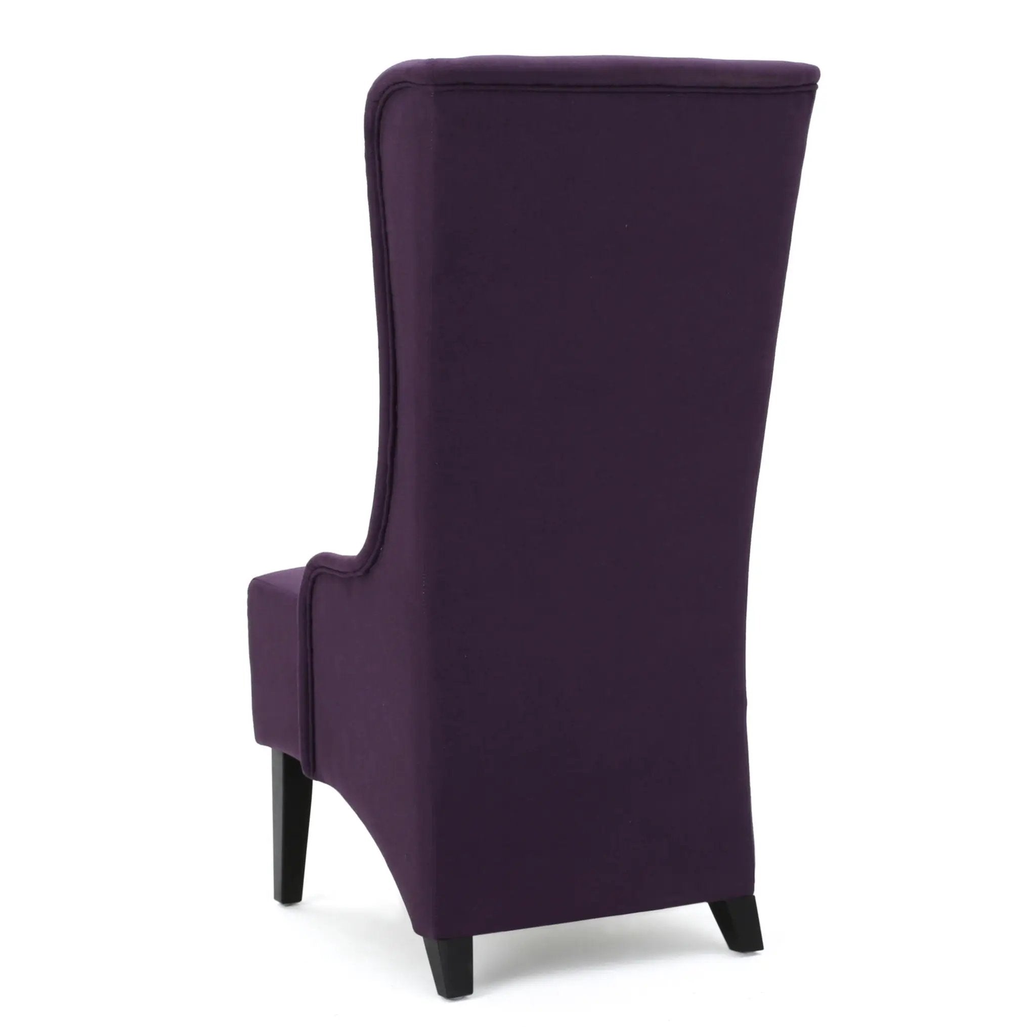 Fabric Dining Chair With High Back And Birch Wood Legs - Plum by HouseOfZazla