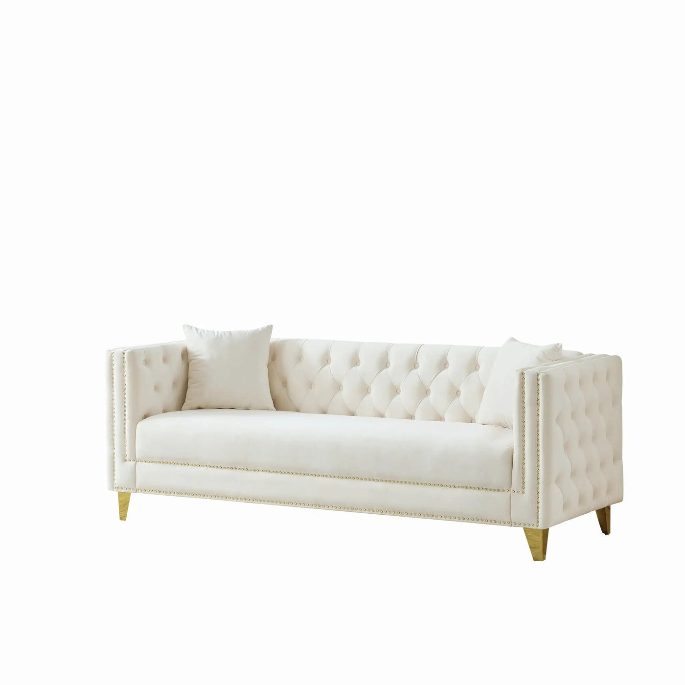 Deep Seat Sofa With Button Nailhead, Square Arm Couches by Unique Piece Furniture