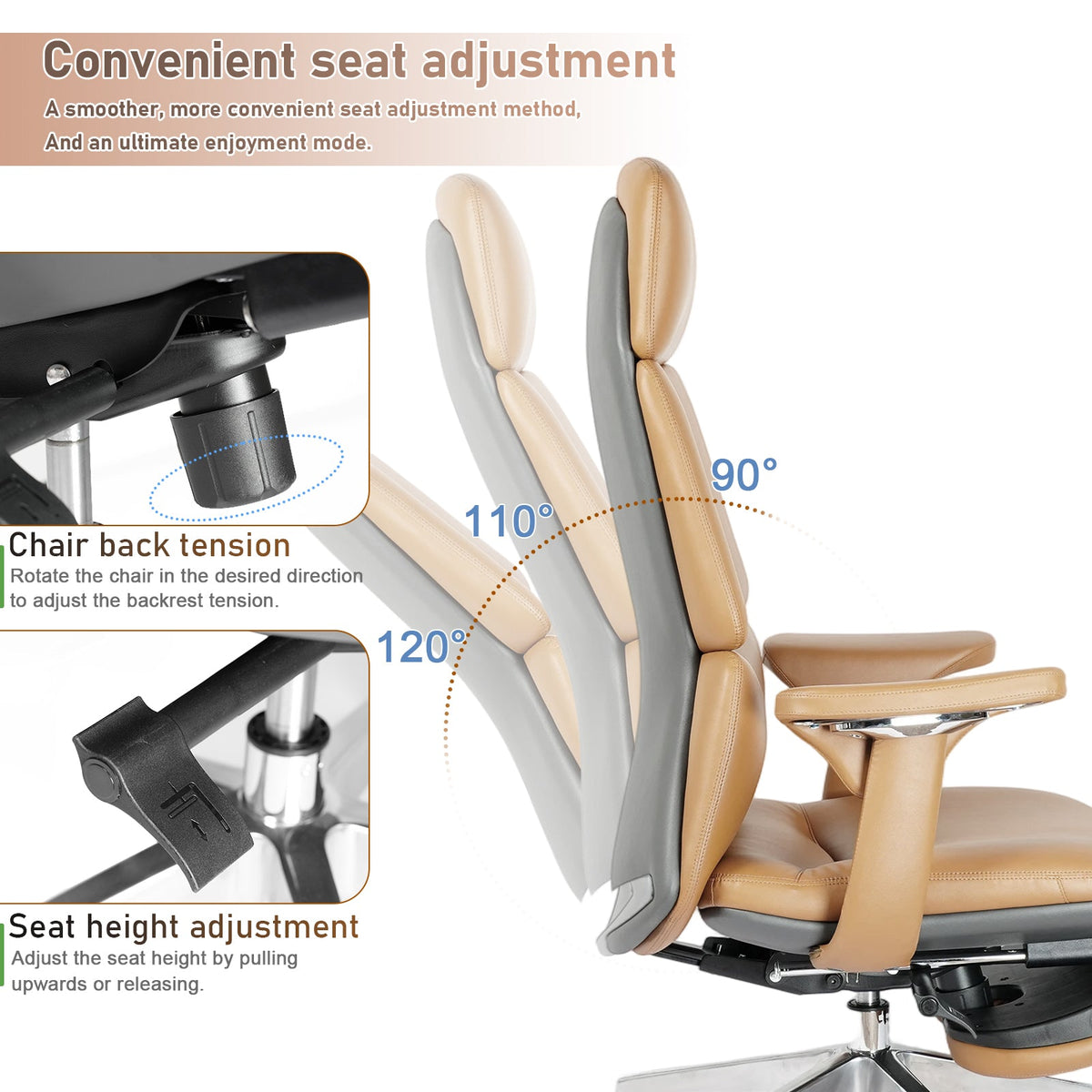 Ergonomic Leather Executive Office Chair, photo 4 of 7