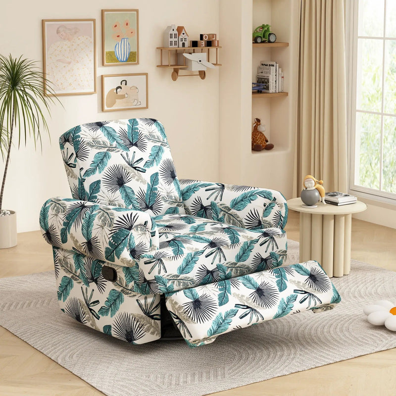 Manual Swivel Recliner Rocker Chair With Adjustable Backrest by Unique Piece Furniture