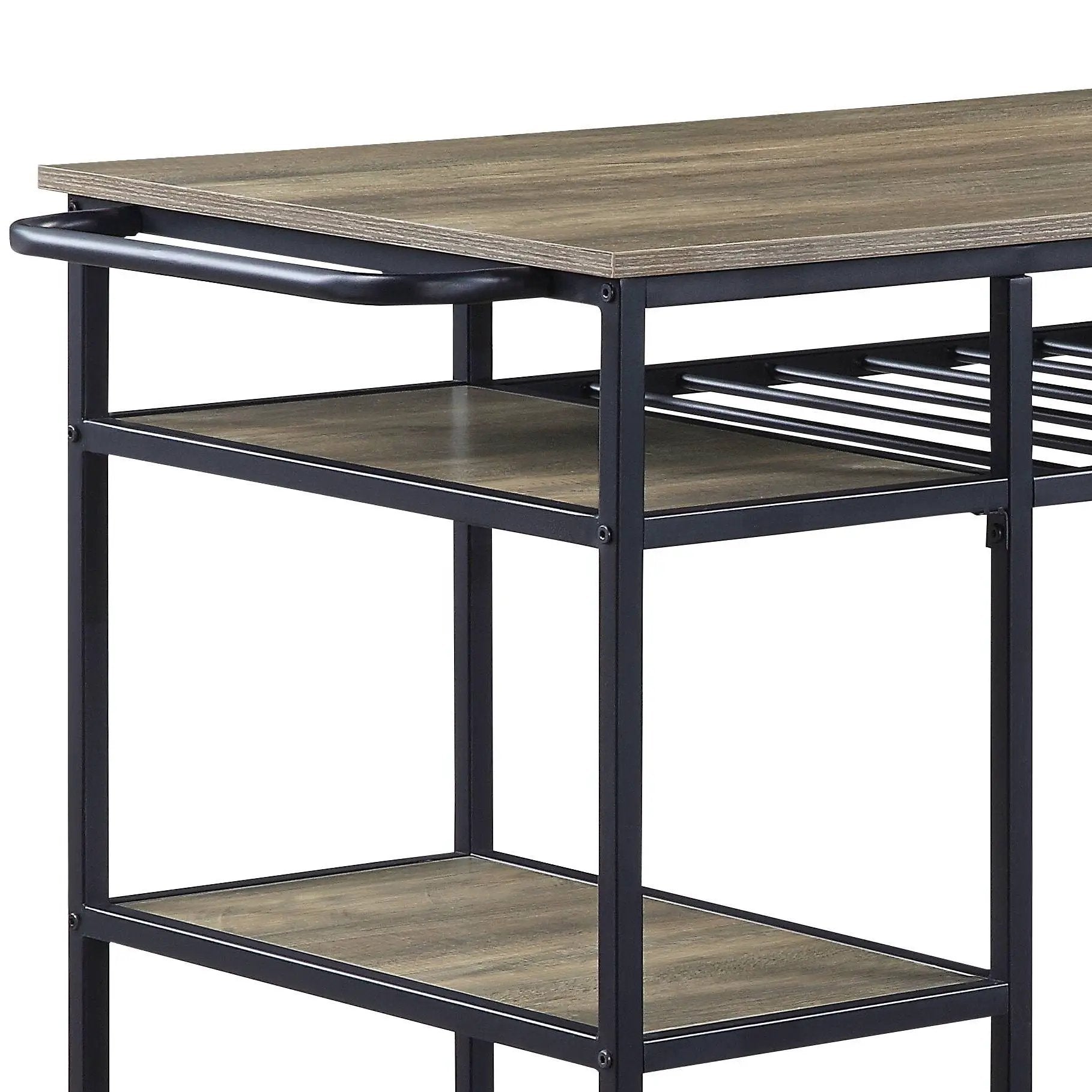 Lona - Kitchen Island - Rustic Oak / Black by Unique Piece Furniture
