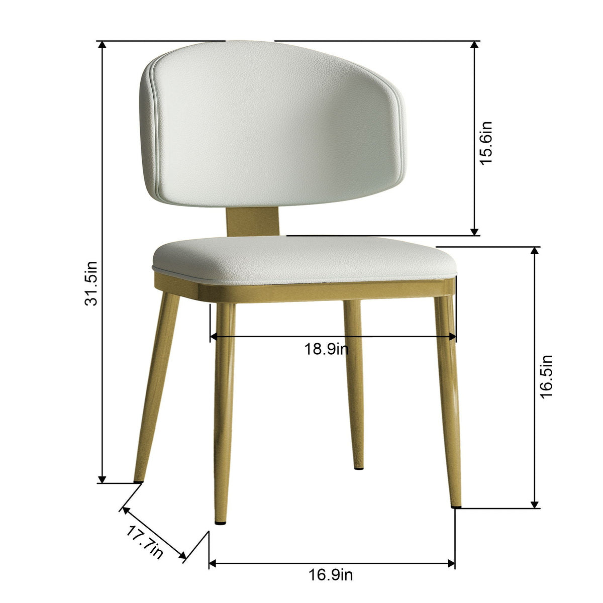 Modern Dining Chairs for Kitchen with Carbon Steel Frame – Black or White (Set of 2), photo 8 of 19