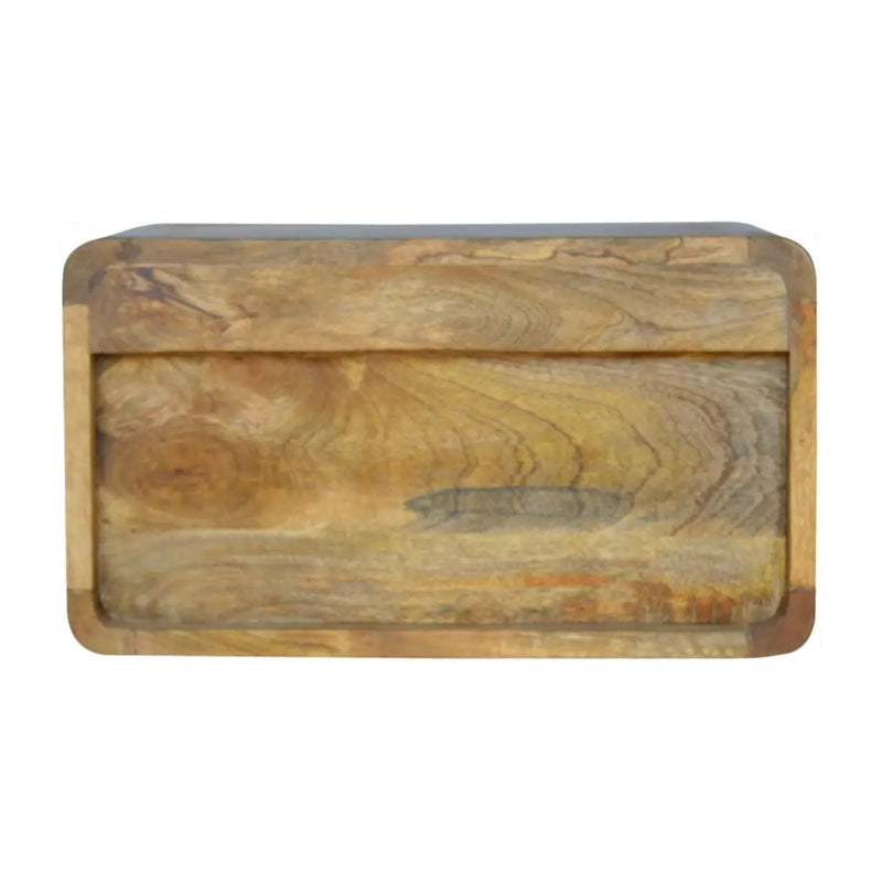 Solid Wood Floating Curve Open Slot Nightstand by HouseOfZazla