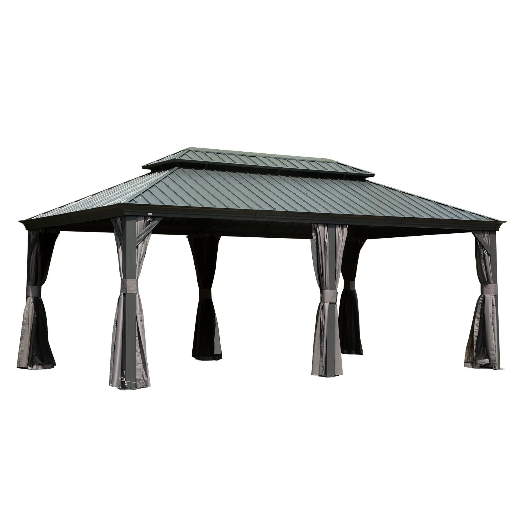 12' x 20' Hardtop Gazebo with Double Roof Canopy by HouseOfZazla