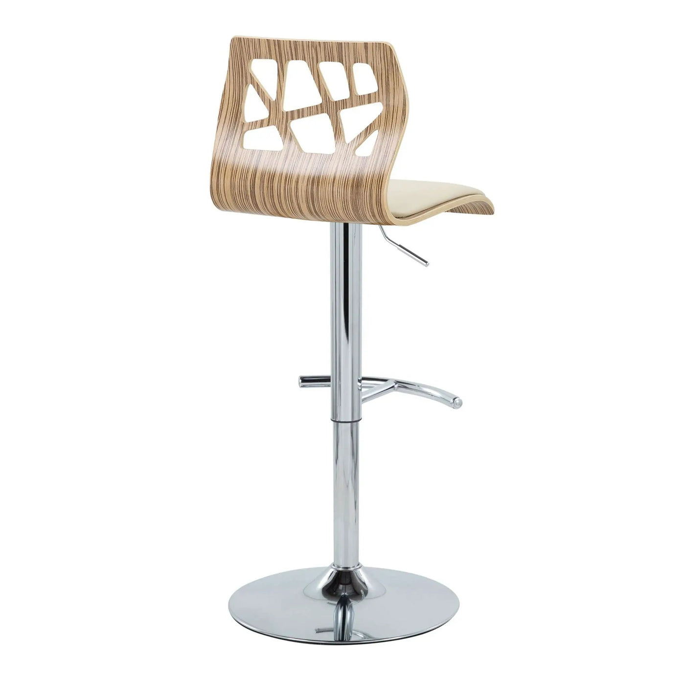 Folia - Mid Century Modern Adjustable Barstool With Swivel With Rounded T Footrest (Set of 2) by HouseOfZazla