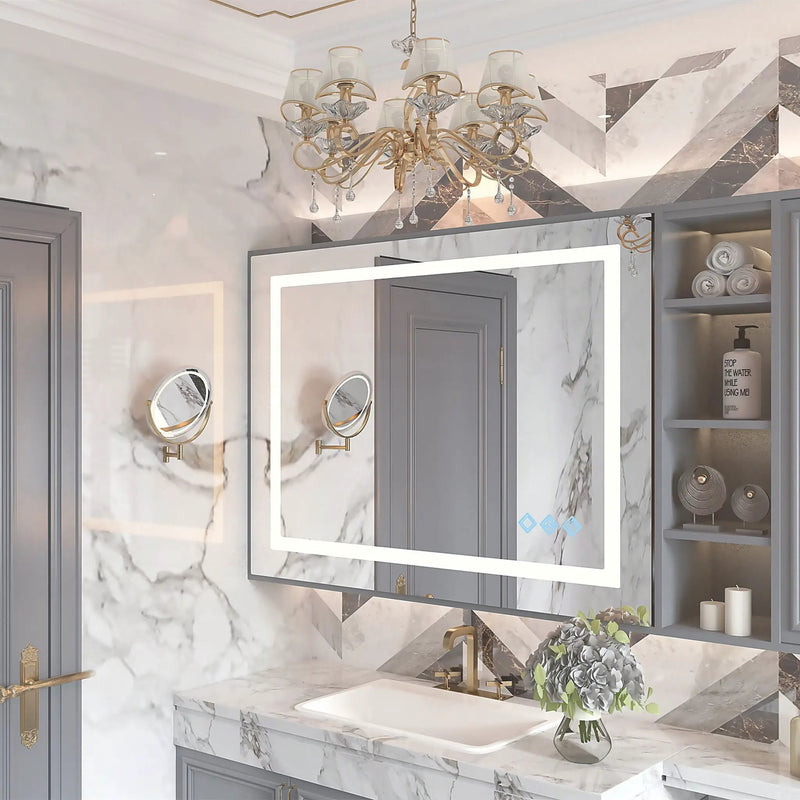 3000-6000K LED Bathroom Mirror With Lights, Anti-Fog Dimmable Lighted Wall Mounted Vanity Mirror Master Bath Modern Makeup (Only Mirrors, Not Cabinets) Horizontal & Vertical by Unique Piece Furniture