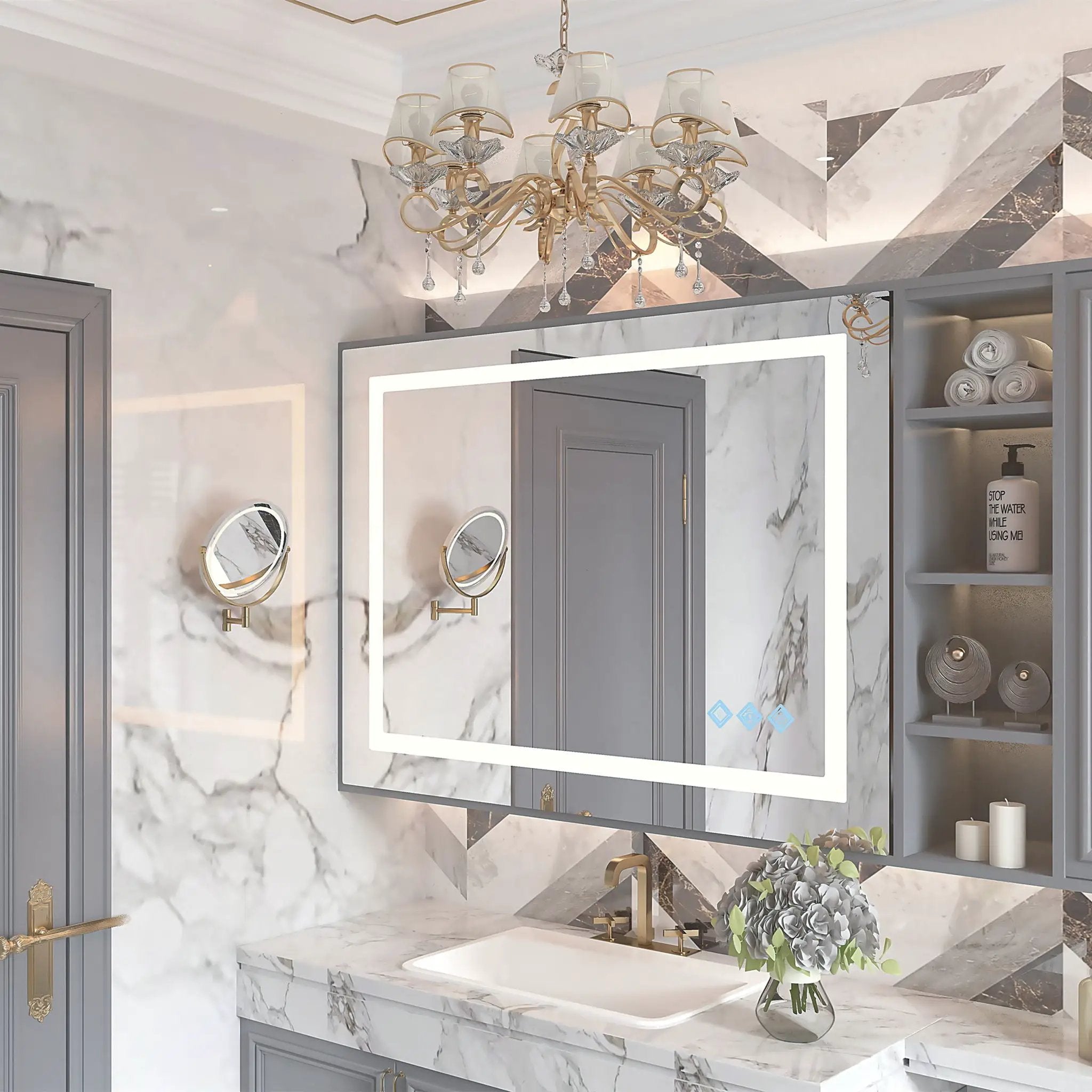 3000-6000K LED Bathroom Mirror With Lights, Anti-Fog Dimmable Lighted Wall Mounted Vanity Mirror Master Bath Modern Makeup (Only Mirrors, Not Cabinets) Horizontal & Vertical by HouseOfZazla