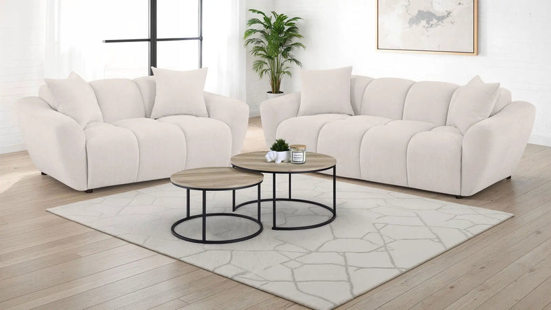 Destino 2-piece Chenille Splayed Arm Sofa Set Greige by Unique Piece Furniture