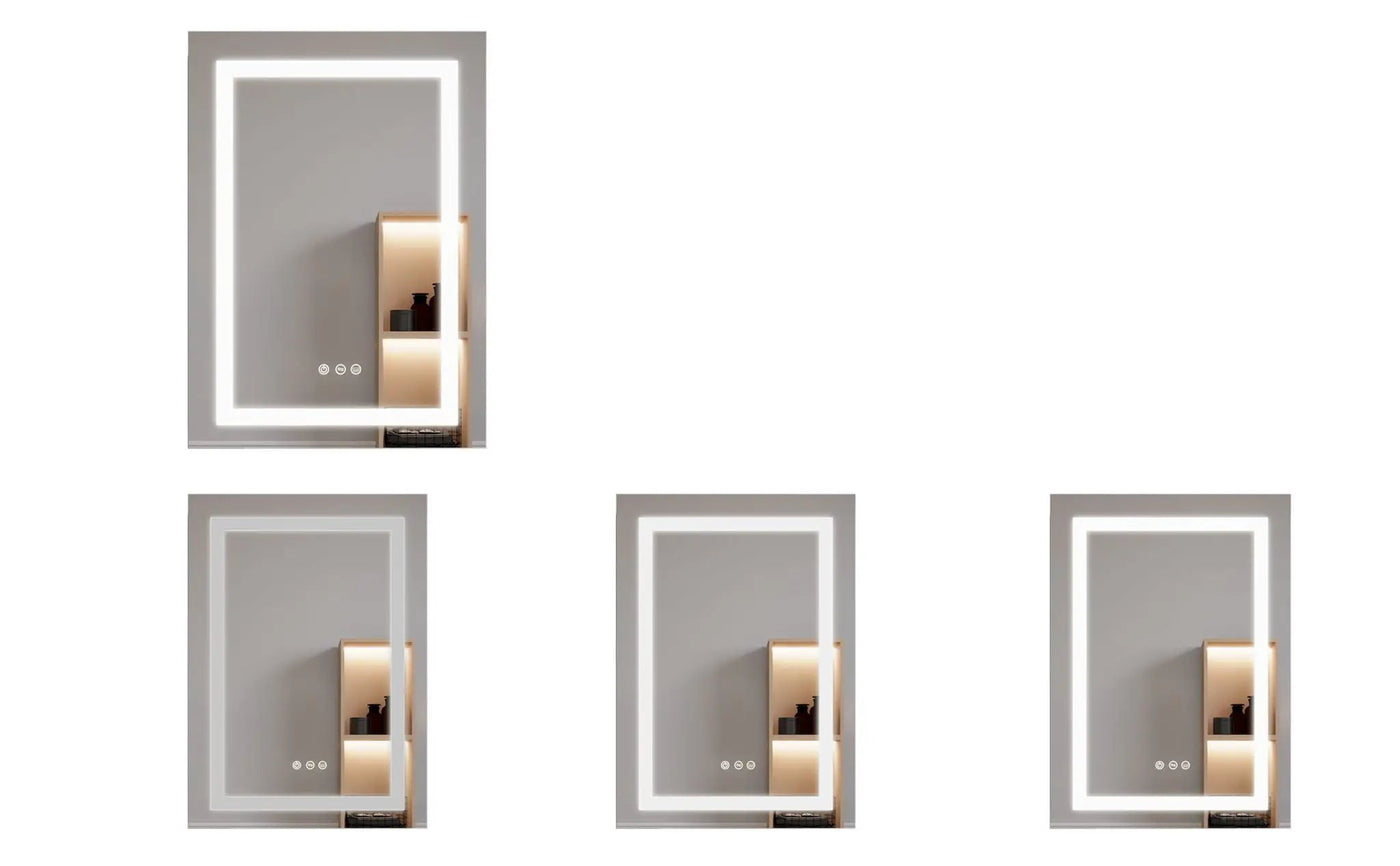 Bathroom Medicine Cabinet With LED Mirror, Anti-Fog, Waterproof, 3000K~6000K Single Door Lighted Bathroom Cabinet With Touch Swich by HouseOfZazla