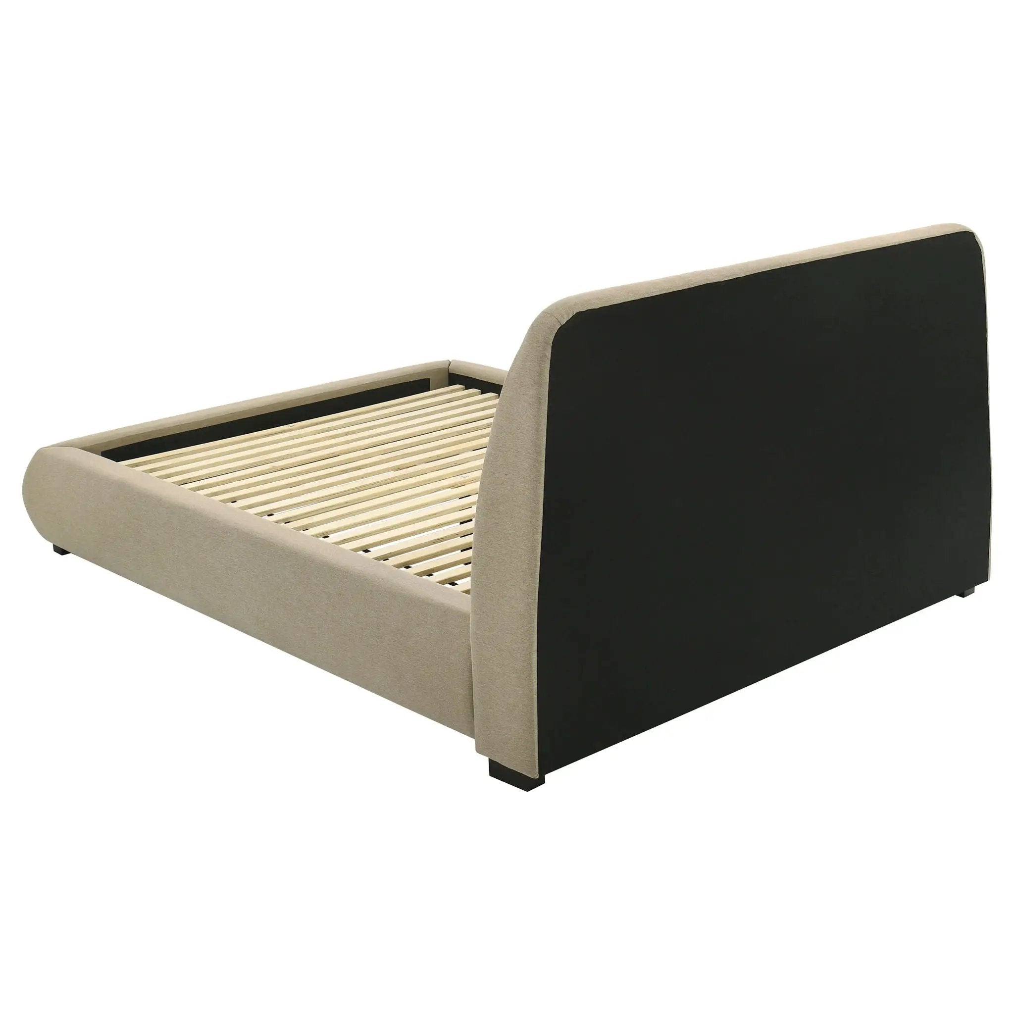 Mokena 46-inch Upholstered Queen Platform Bed Brown by Unique Piece Furniture