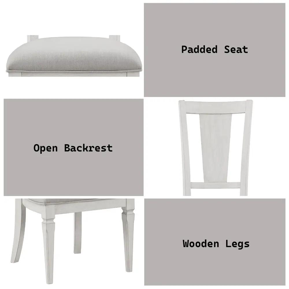 Katia - Side Chair (Set of 2) - Light Gray Linen & Weathered White by Unique Piece Furniture