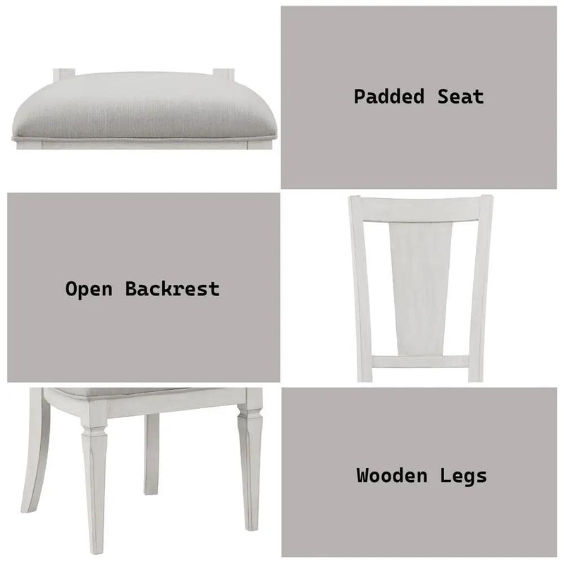 Katia - Side Chair (Set of 2) - Light Gray Linen & Weathered White by Unique Piece Furniture