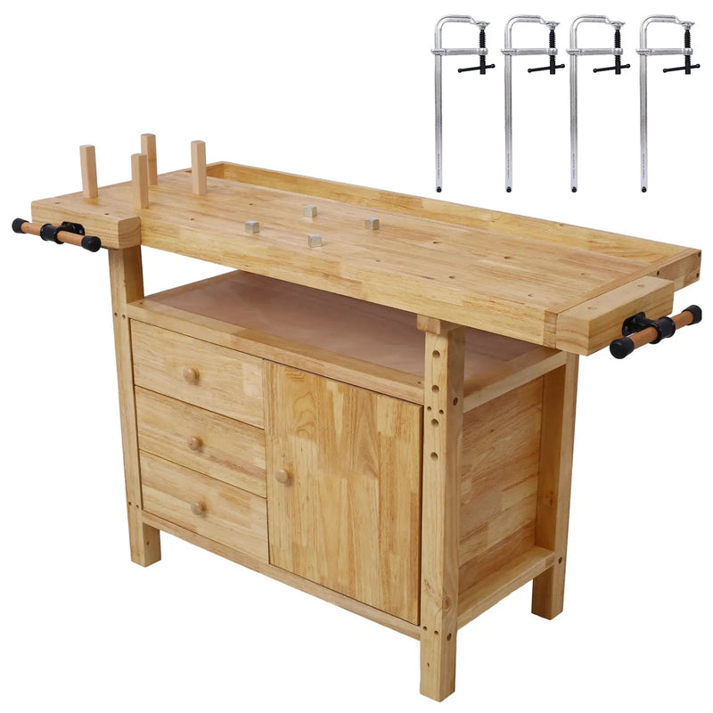 Wood Workbench - Wooden Workbench for Garage Workshop and Home by HouseOfZazla