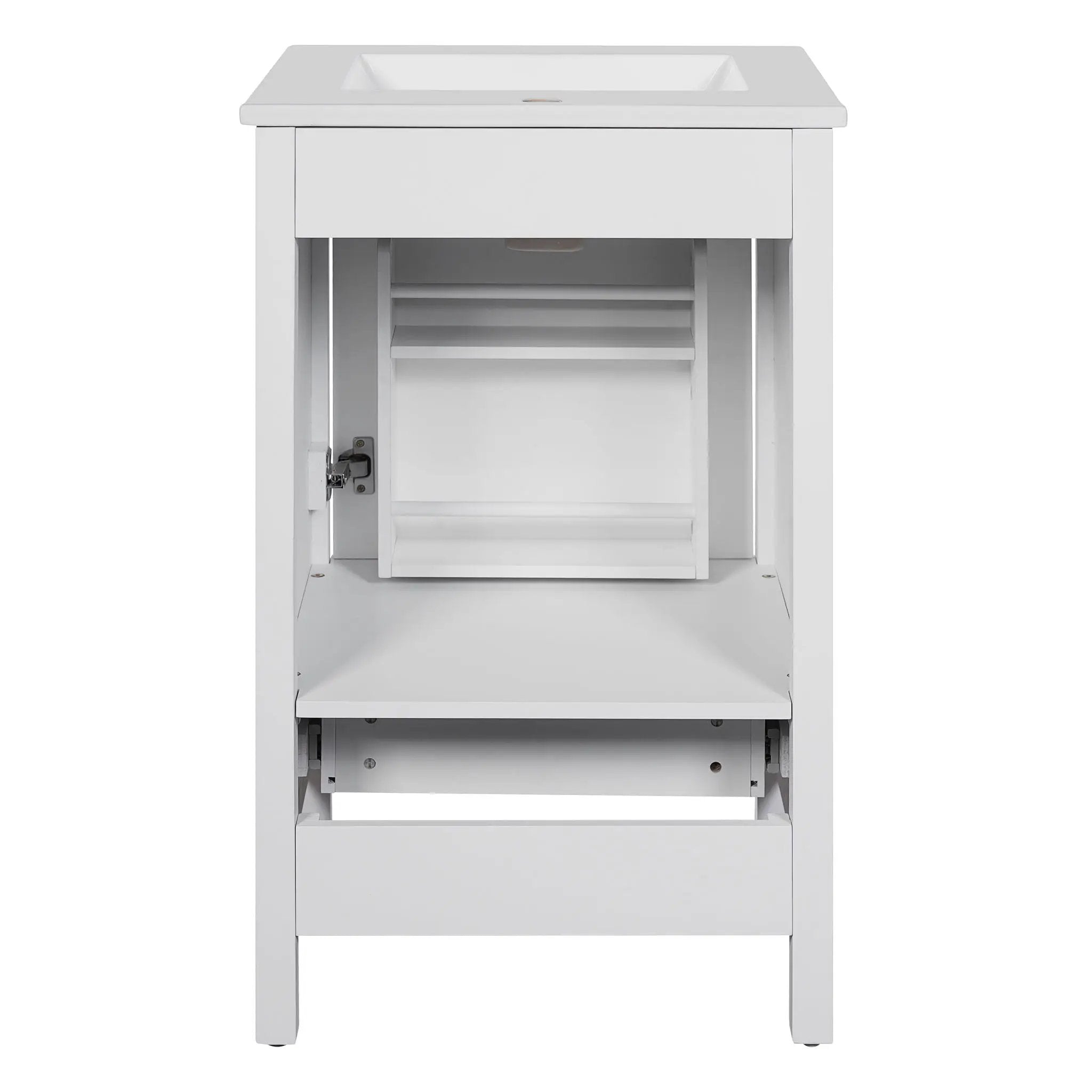 Bathroom Vanity With Ceramic Sink, Soft Close Drawers, Door Organizer, Divider Drawer, Adjustable Foot Pads by HouseOfZazla