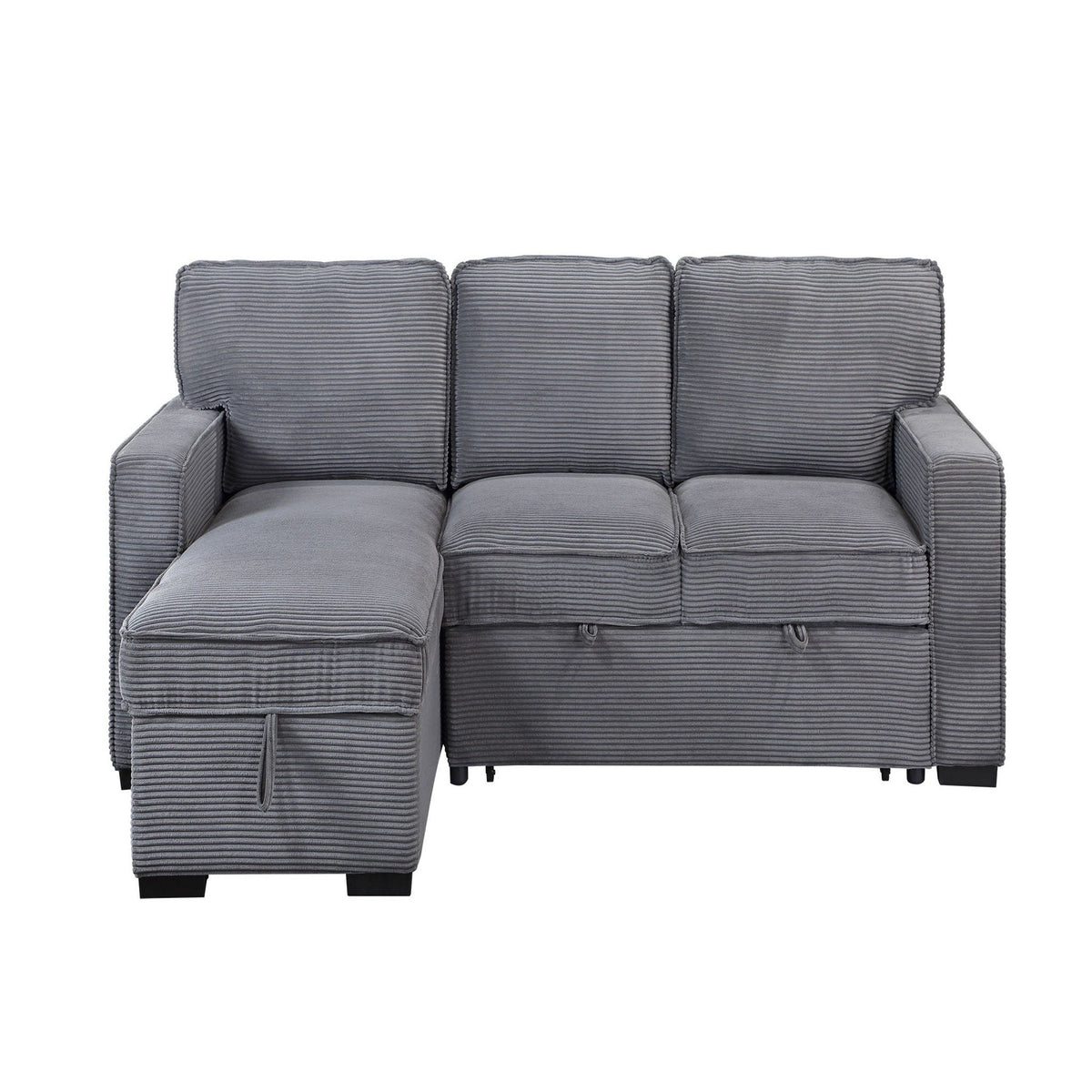 Pull Out Sofa Bed Sectional with Modern Design - Dark Gray